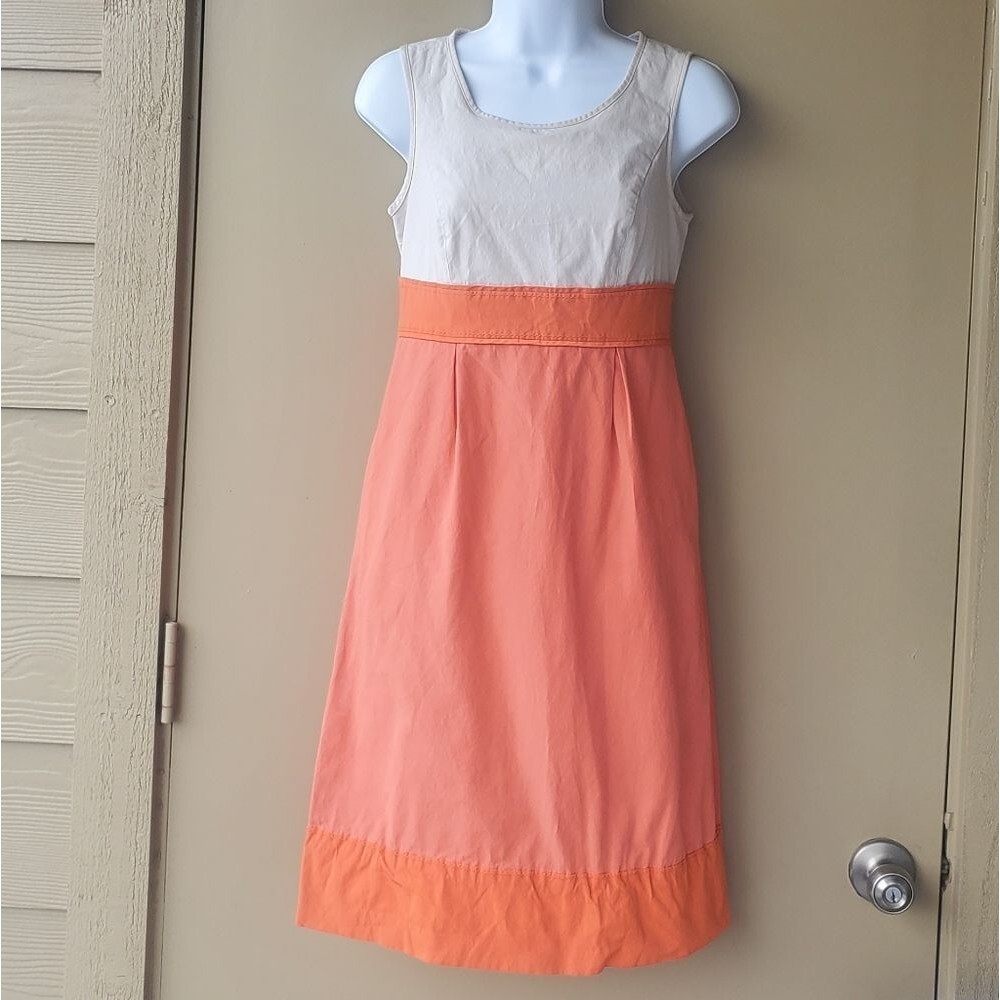Womens Orange Coloredblock Sinclaire 10 Sleeveless Dress